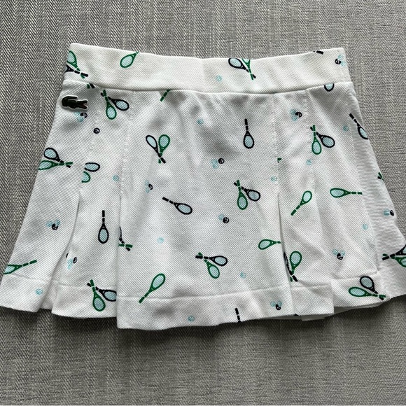 Lacoste Other - Lacoste Vintage-ish Little Girls Tennis Racquet Pique Pleated Skirt Size 8